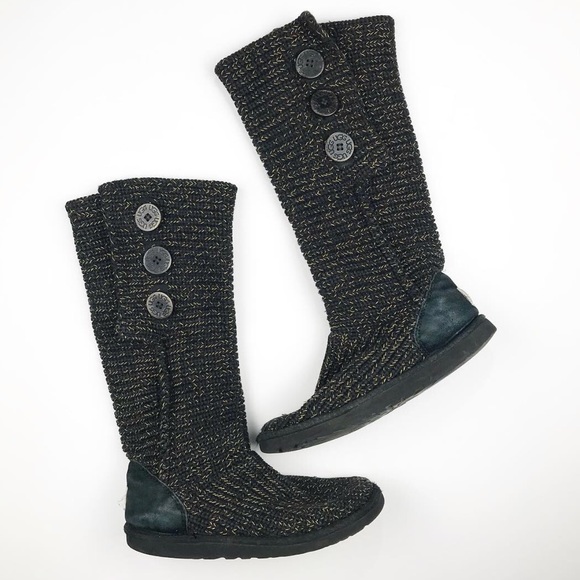 ugg black metallic boots